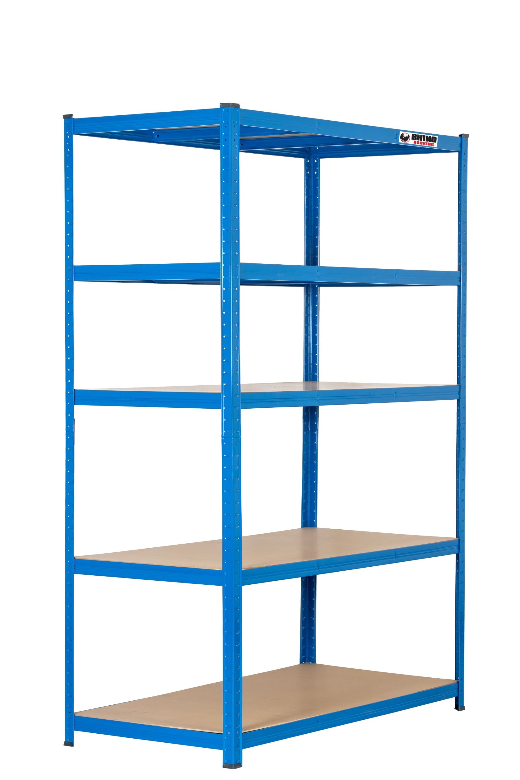 180 x 120 x 60cm Blue 5 Tier Boltless Heavy Duty Garage Shelving Unit 1000kg Load Weight