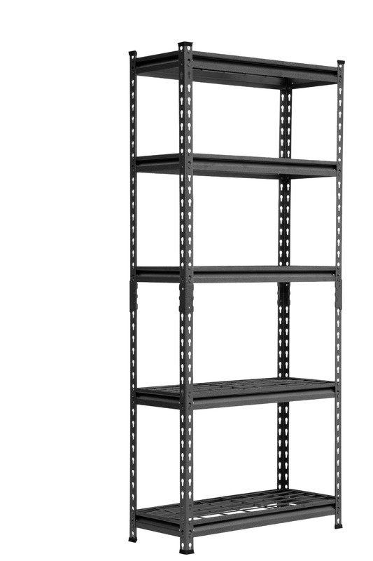 152 x 75 x 30cm | Black | 5 Tier Boltless Wire Shelving Unit | 1000kg Load Weight