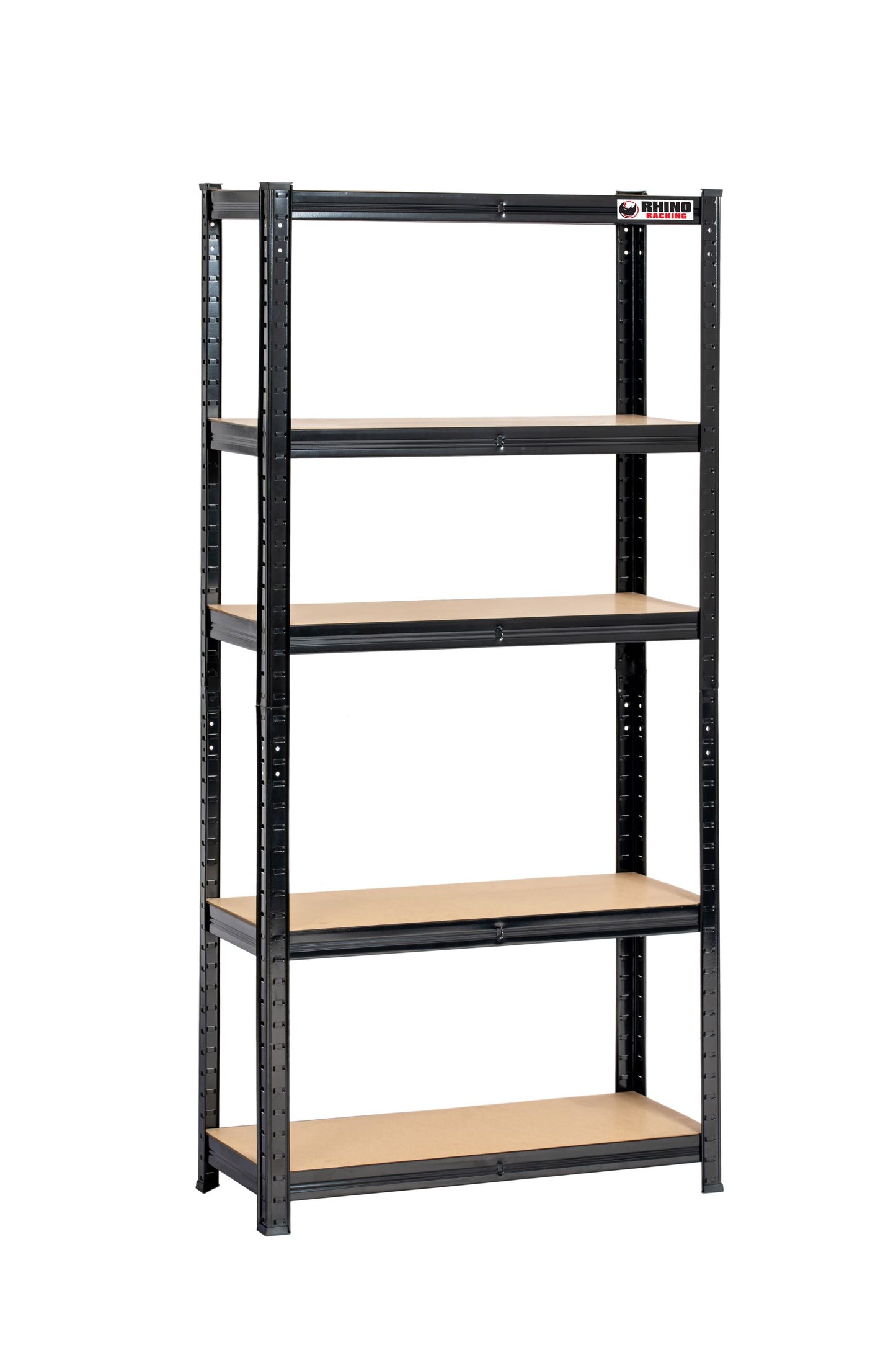 150 x 75 x 30cm | Black | 5 Tier Boltless Heavy Duty Garage Shelving Unit | 1000kg Load Weight