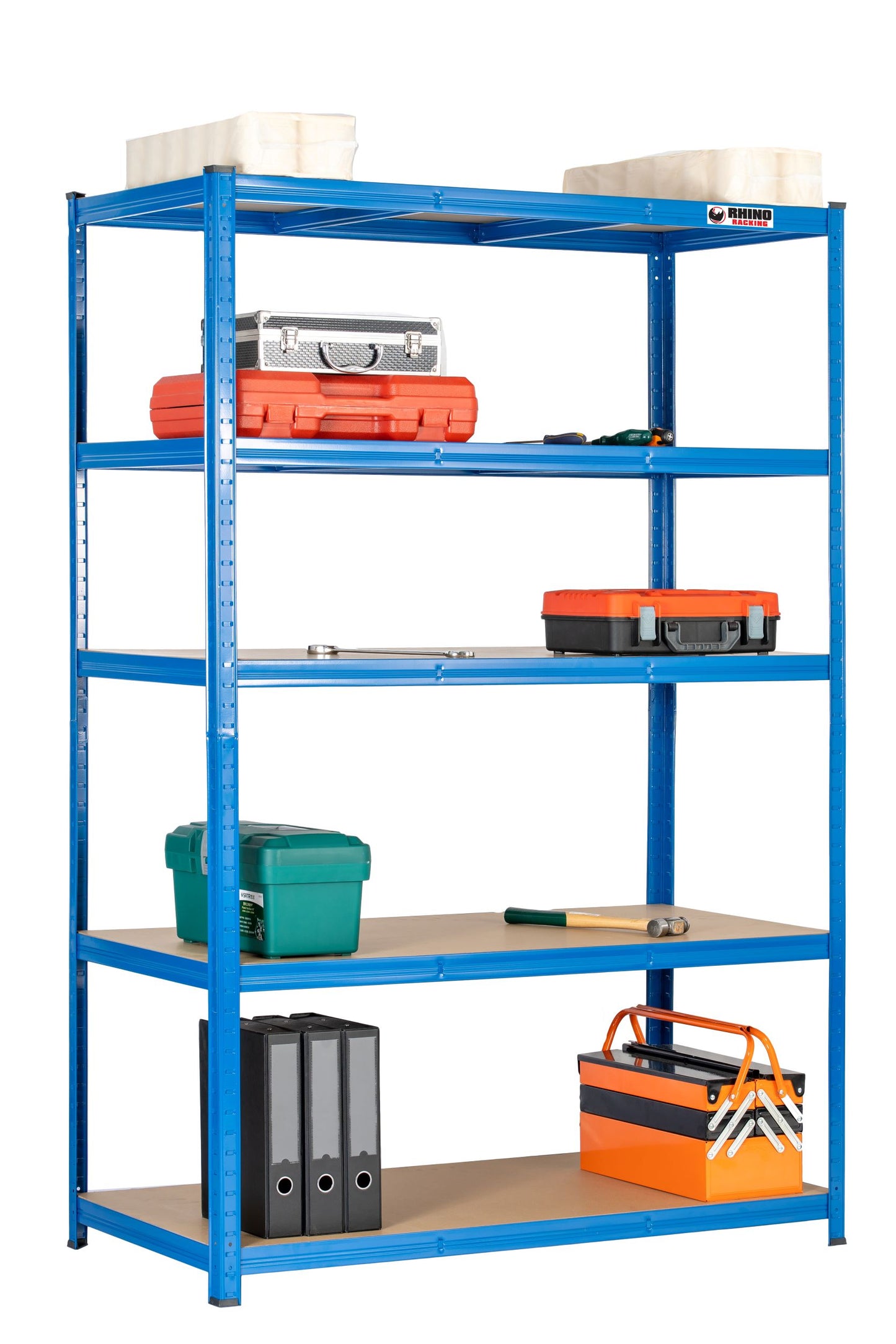 180 x 120 x 60cm | Blue | 5 Tier Boltless Heavy Duty Garage Shelving Unit | 1000kg Load Weight